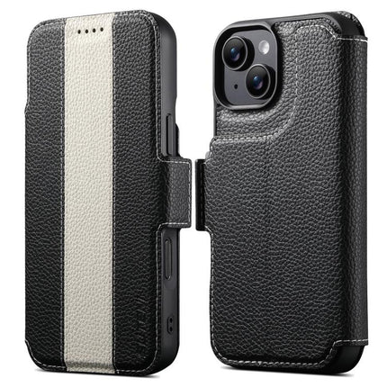 Suteni Q08 2-in-1 Multi-function Magnetic Wallet Big Litchi Vegan Leather Phone Case, For iPhone 14, For iPhone 14 Pro, For iPhone 14 Pro Max, For iPhone 13 Pro Max, For iPhone 13 Pro, For iPhone 13