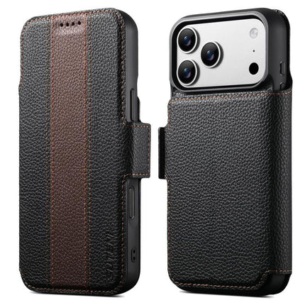 Suteni Q08 2-in-1 Multi-function Magnetic Wallet Big Litchi Vegan Leather Phone Case, For iPhone 18, For iPhone 18 Pro, For iPhone 18 Pro Max, For iPhone 17 Pro Max, For iPhone 17 Pro, For iPhone 17