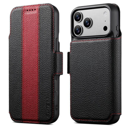 Suteni Q08 2-in-1 Multi-function Magnetic Wallet Big Litchi Vegan Leather Phone Case, For iPhone 18, For iPhone 18 Pro, For iPhone 18 Pro Max, For iPhone 17 Pro Max, For iPhone 17 Pro, For iPhone 17