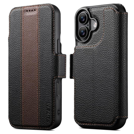 Suteni Q08 2-in-1 Multi-function Magnetic Wallet Big Litchi Vegan Leather Phone Case, For iPhone 18, For iPhone 18 Pro, For iPhone 18 Pro Max, For iPhone 17 Pro Max, For iPhone 17 Pro, For iPhone 17