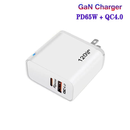 TE-PD65 GaN PD 65W + QC4.0 USB Fully Compatible Protocol Charger for MacBook ，US Plug