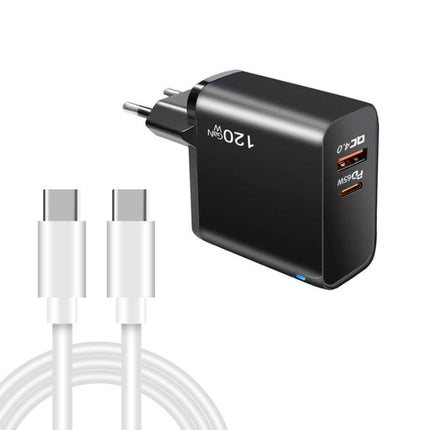 TE-PD65 GaN PD 65W + QC4.0 USB Charger with Type-C to Type-C Data Cable,  EU Plug