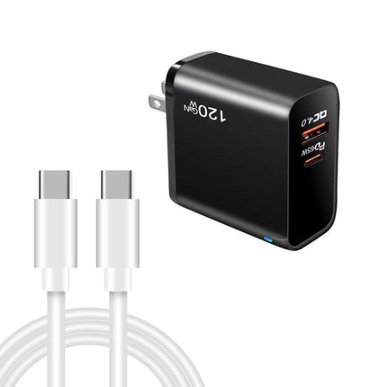 TE-PD65 GaN PD 65W + QC4.0 USB Charger with Type-C to Type-C Data Cable,  US Plug