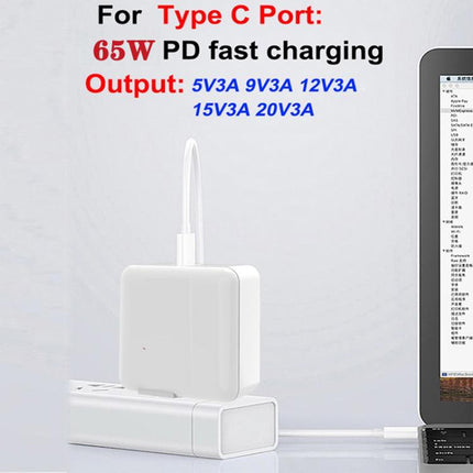 TE-PD65 GaN PD 65W + QC4.0 USB Charger with Type-C to Type-C Data Cable,  UK Plug