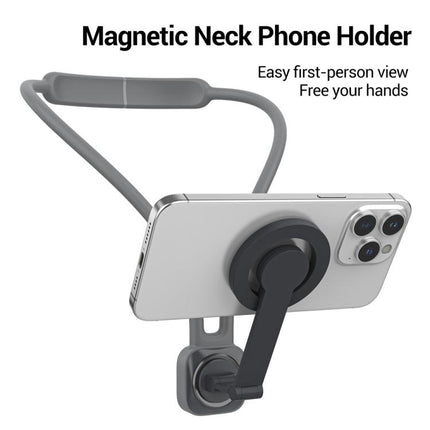 K08-2M 360 Degree Rotation Phone Neck Mount Hand Free POV Magnetic Neck Phone Holder, K08-2M