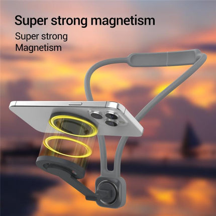 K08-2M 360 Degree Rotation Phone Neck Mount Hand Free POV Magnetic Neck Phone Holder, K08-2M