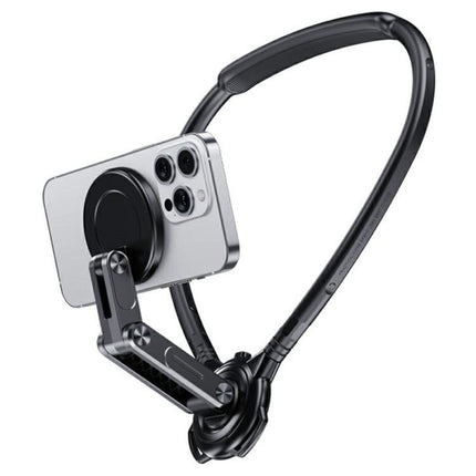 G02S Rotation Adjustable Silicone Neckband Magnetic Phone Holder for First-Person Perspective Video Shooting, G02S