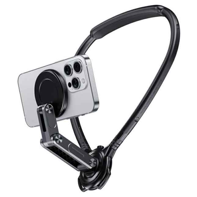 G02S Rotation Adjustable Silicone Neckband Magnetic Phone Holder for First-Person Perspective Video Shooting, G02S