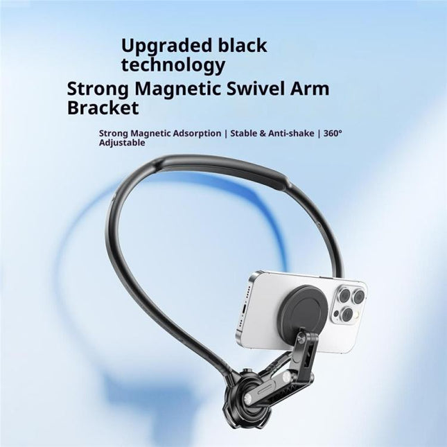 G02S Rotation Adjustable Silicone Neckband Magnetic Phone Holder for First-Person Perspective Video Shooting, G02S