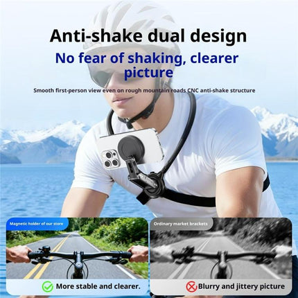 G02S Rotation Adjustable Silicone Neckband Magnetic Phone Holder for First-Person Perspective Video Shooting, G02S