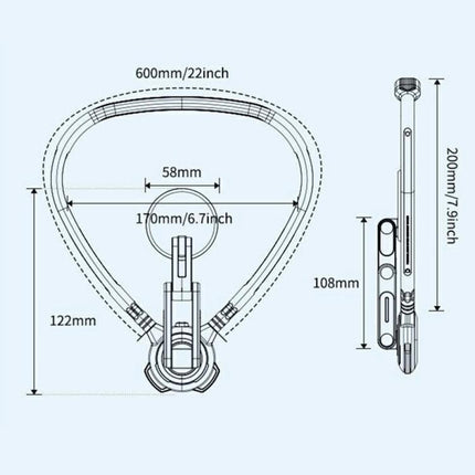 G02S Rotation Adjustable Silicone Neckband Magnetic Phone Holder for First-Person Perspective Video Shooting, G02S