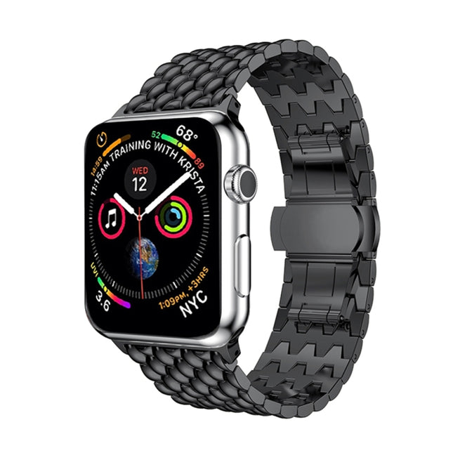Dragon Grain Solid Stainless Steel Wrist Strap Watch Band for Apple Watch Series 3 & 2 & 1 38mm