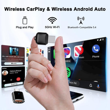 M25 Bluetooth 5.4 AI Box USB Dongle 2 in 1 For CarPlay / Android Auto Wired to Wireless Car Adapter, M25