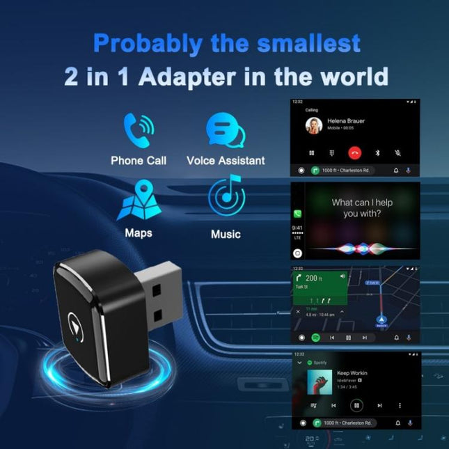 M26 5.8G / 2.4G Dual Band WiFi Bluetooth USB Dongle 2 in 1 For CarPlay / Android Auto Car Adapter, M26