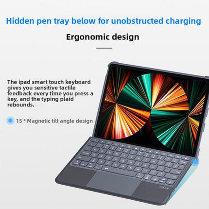 Split Bluetooth Backlit Keyboard Magnetic Four Corner Airbag Protective Case, For iPad Air 13 2025 / 2024 / Pro 12.9