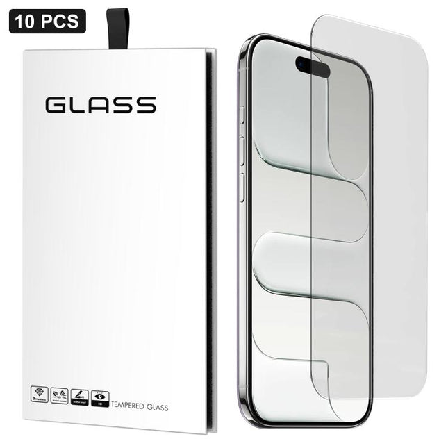 10pcs 3D Large Arc Half-Screen No White Border High-Aluminum Thick Adhesive HD Tempered Glass Film, For iPhone 17 Pro Max, For iPhone 17 Pro, For iPhone 17, For iPhone Air, For iPhone 16 Pro Max, For iPhone 16 Pro, For iPhone 16 Plus, For iPhone 16    ...