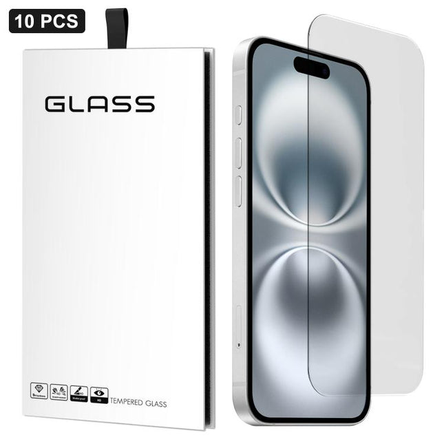 10pcs 3D Large Arc Half-Screen No White Border High-Aluminum Thick Adhesive HD Tempered Glass Film, For iPhone 17 Pro Max, For iPhone 17 Pro, For iPhone 17, For iPhone Air, For iPhone 16 Pro Max, For iPhone 16 Pro, For iPhone 16 Plus, For iPhone 16    ...