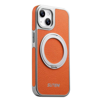 Suteni G6 Large Litchi Texture Electroplated 360 Rotation Holder Magnetic Phone Case, For iPhone 15, For iPhone 14, For iPhone 14 Pro, For iPhone 14 Pro Max, For iPhone 13 Pro Max, For iPhone 13 Pro, For iPhone 13