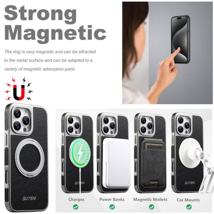 Suteni G6 Crazy Horse Texture Electroplated 360 Rotation Holder Magnetic Phone Case, For iPhone 13 Pro Max, For iPhone 13 Pro