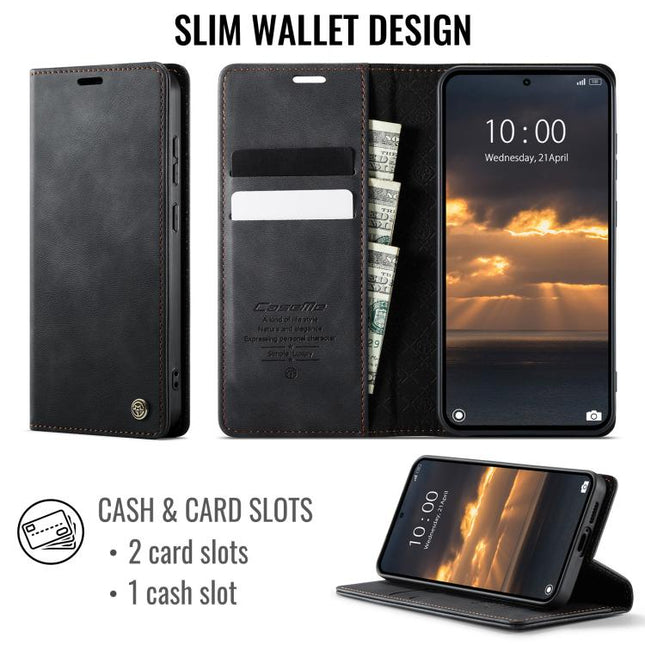 CaseMe 033 Calf Leather Lining Microfibre RFID Blocking Phone Case, For Redmi Note 15 Pro 5G Global 163.6mm, For Xiaomi 17