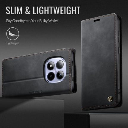 CaseMe 033 Calf Leather Lining Microfibre RFID Blocking Phone Case, For Redmi Note 15 Pro 5G Global 163.6mm, For Xiaomi 17
