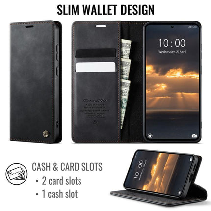 CaseMe 033 Calf Leather Lining Microfibre RFID Blocking Phone Case, For Xiaomi 17, For Redmi Note 15 Pro+ 5G Global 163.3mm, For Redmi Note 15 4G / 5G Global 164mm