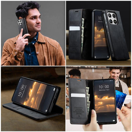 CaseMe 033 Calf Leather Lining Microfibre RFID Blocking Phone Case, For Xiaomi 17, For Redmi Note 15 Pro+ 5G Global 163.3mm, For Redmi Note 15 4G / 5G Global 164mm