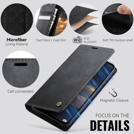CaseMe 033 Calf Leather Lining Microfibre RFID Blocking Phone Case, For Xiaomi 17, For Redmi Note 15 Pro+ 5G Global 163.3mm, For Redmi Note 15 4G / 5G Global 164mm