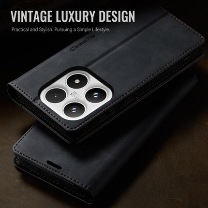 CaseMe 033 Calf Leather Lining Microfibre RFID Blocking Phone Case, For Xiaomi 17, For Redmi Note 15 Pro+ 5G Global 163.3mm, For Redmi Note 15 4G / 5G Global 164mm