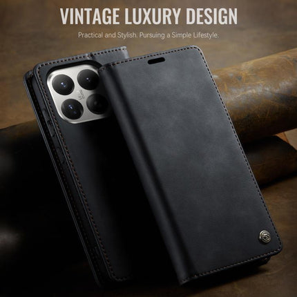 CaseMe 033 Calf Leather Lining Microfibre RFID Blocking Phone Case, For Xiaomi 17T 5G, For Xiaomi 17 Ultra, For Redmi Note 15 Pro 4G Global 163.2mm, For Redmi Note 15 Pro 5G Global 163.6mm