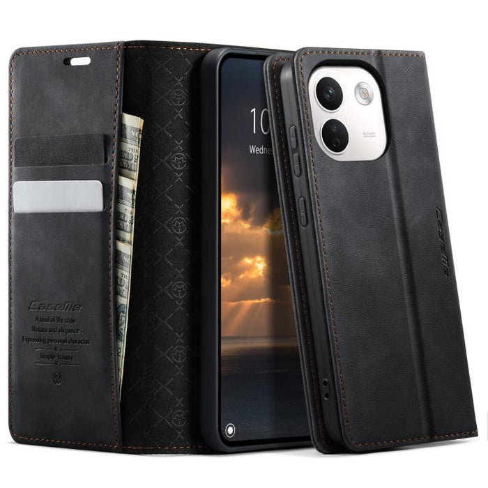 CaseMe 033 Calf Leather Lining Microfibre RFID Blocking Phone Case, For Redmi Note 15 Pro 5G Global 163.6mm, For Xiaomi 17
