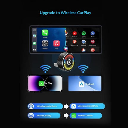 M47 2 in 1 AI Box CarPlay / Android Auto Wired to Wireless Converter Car Wireless Adapter, M47