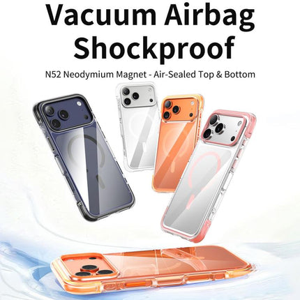Vacuum-Sealed Transparent Airbag Magnetic Acrylic Phone Case, For iPhone 16 Pro Max, For iPhone 16 Pro, For iPhone 16, For iPhone 15 Pro Max, For iPhone 15 Pro, For iPhone 15