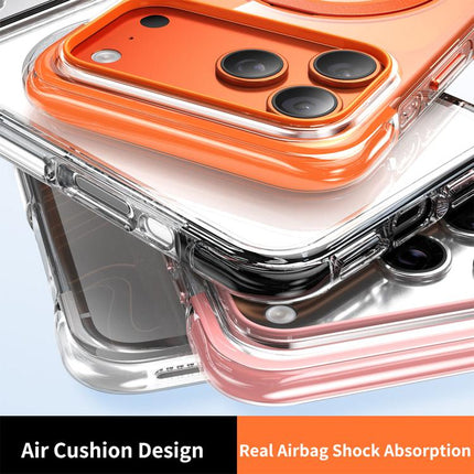 Vacuum-Sealed Transparent Airbag Magnetic Rotation Holder Acrylic Phone Case, For iPhone 17 Pro Max, For iPhone 17 Pro, For iPhone 17
