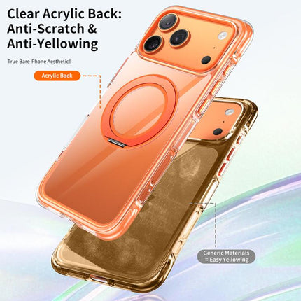 Vacuum-Sealed Transparent Airbag Magnetic Rotation Holder Acrylic Phone Case, For iPhone 17 Pro Max, For iPhone 17 Pro, For iPhone 17