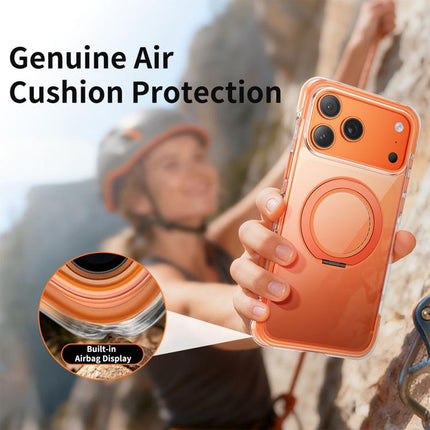 Vacuum-Sealed Transparent Airbag Magnetic Rotation Holder Acrylic Phone Case, For iPhone 17 Pro Max, For iPhone 17 Pro, For iPhone 17