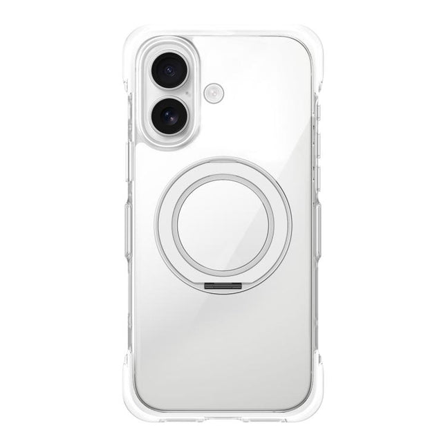 Vacuum-Sealed Transparent Airbag Magnetic Rotation Holder Acrylic Phone Case, For iPhone 16 Pro Max, For iPhone 16 Pro, For iPhone 16, For iPhone 15 Pro Max, For iPhone 15 Pro, For iPhone 15
