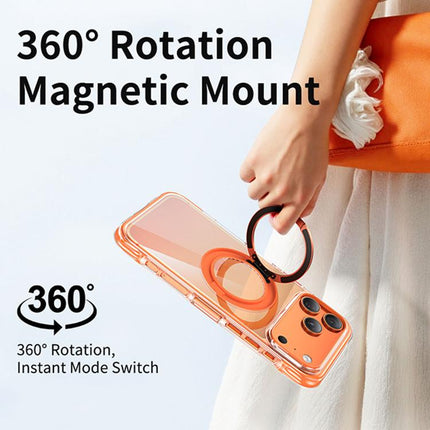 Vacuum-Sealed Transparent Airbag Magnetic Rotation Holder Acrylic Phone Case, For iPhone 16 Pro Max, For iPhone 16 Pro, For iPhone 16, For iPhone 15 Pro Max, For iPhone 15 Pro, For iPhone 15