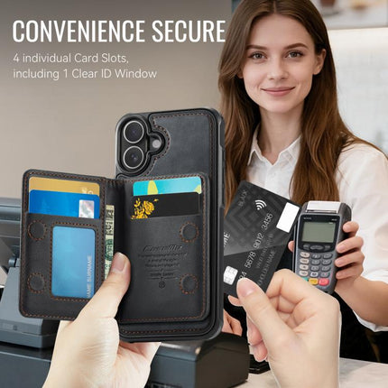 CaseMe Me80 Series Detachable Wallet Magnetic RFID Vegan Leather Phone Case, For iPhone 16, For iPhone 15 Pro Max, For iPhone 15 Pro, For iPhone 15 Plus / 14 Plus