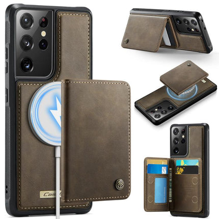 CaseMe Me80 Series Detachable Wallet Magnetic RFID Vegan Leather Phone Case, For Samsung Galaxy S21 5G, For Samsung Galaxy S21+ 5G, For Samsung Galaxy S21 Ultra 5G, For Samsung Galaxy S20 Ultra 5G