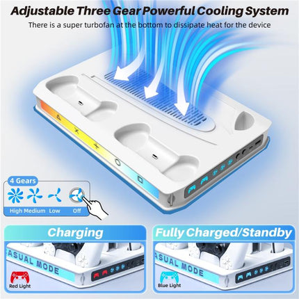 Game Console Cooling Fan Base Charger Stand For Sony PlayStation 5 Pro / 5 Slim / 5