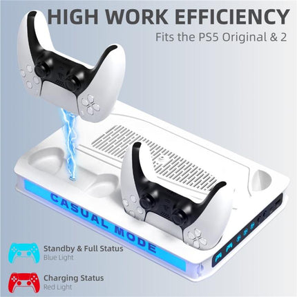 Game Console Cooling Fan Base Charger Stand For Sony PlayStation 5 Pro / 5 Slim / 5