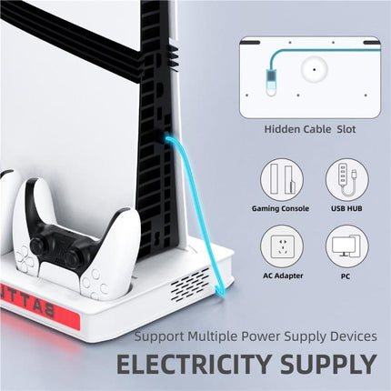Game Console Cooling Fan Base Charger Stand For Sony PlayStation 5 Pro / 5 Slim / 5