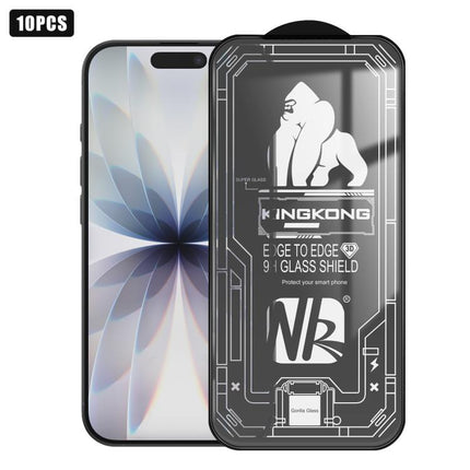 10pcs 3D Large Arc Edge Electroplated Explosion-Proof Scratch-Resistant Full-Screen HD Tempered Glass Film, For iPhone 17 Pro Max, For iPhone 17 Pro, For iPhone 17, For iPhone Air, For iPhone 16 Pro Max, For iPhone 16 Pro, For iPhone 16                ...
