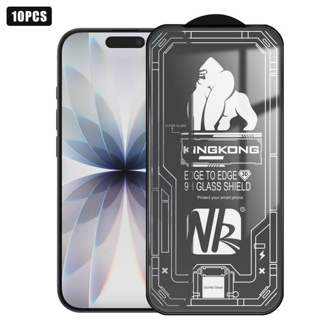 10pcs 3D Large Arc Edge Electroplated Explosion-Proof Scratch-Resistant Full-Screen HD Tempered Glass Film, For iPhone 17 Pro Max, For iPhone 17 Pro, For iPhone 17, For iPhone Air, For iPhone 16 Pro Max, For iPhone 16 Pro, For iPhone 16                ...