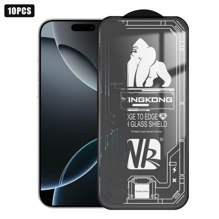 10pcs 3D Large Arc Edge Electroplated Explosion-Proof Scratch-Resistant Full-Screen HD Tempered Glass Film, For iPhone 17 Pro Max, For iPhone 17 Pro, For iPhone 17, For iPhone Air, For iPhone 16 Pro Max, For iPhone 16 Pro, For iPhone 16                ...