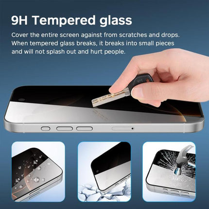 10pcs 3D Large Arc Edge Electroplated Explosion-Proof Scratch-Resistant Full-Screen 28-Degree Privacy Tempered Glass Film, For iPhone 17 Pro Max, For iPhone 17 Pro, For iPhone 17, For iPhone Air, For iPhone 16 Pro Max, For iPhone 16 Pro, For iPhone 16 ...