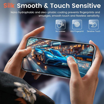 10pcs 3D Large Arc Edge Electroplated Explosion-Proof Scratch-Resistant Full-Screen 28-Degree Privacy Tempered Glass Film, For iPhone 17 Pro Max, For iPhone 17 Pro, For iPhone 17, For iPhone Air, For iPhone 16 Pro Max, For iPhone 16 Pro, For iPhone 16 ...