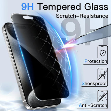 10pcs 3D Large Arc Edge Electroplated Explosion-Proof Scratch-Resistant Full-Screen 360 Privacy Tempered Glass Film, For iPhone 17 Pro Max, For iPhone 17 Pro, For iPhone 17, For iPhone Air, For iPhone 16 Pro Max, For iPhone 16 Pro, For iPhone 16       ...