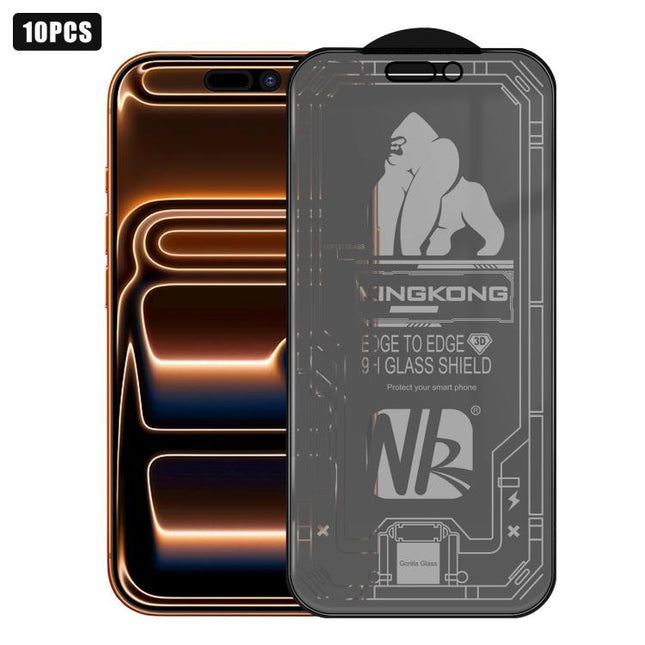 10pcs 3D Large Arc Edge Electroplated Explosion-Proof Scratch-Resistant Full-Screen Frosted Privacy Tempered Glass Film, For iPhone 17 Pro Max, For iPhone 17 Pro, For iPhone 17, For iPhone Air, For iPhone 16 Pro Max, For iPhone 16 Pro, For iPhone 16   ...